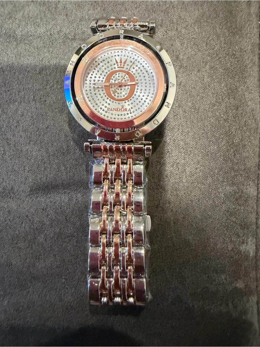Pandora Silver and Rose Gold Two-Tone Bracelet Watch
